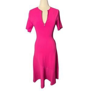 Stella McCartney NEW Hot Pink Fit And Flare Midi Dress HoCo Formal